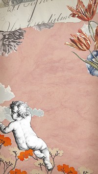 Vintage border pink iPhone wallpaper