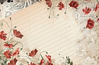 Aesthetic flower border notepaper background