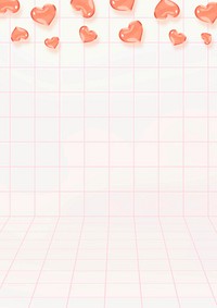 Cute heart grid background design