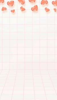 Cute heart grid iPhone wallpaper background