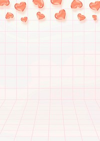 Cute heart grid background design