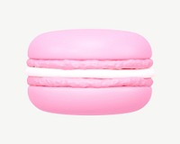 3D pink macaron, collage element psd