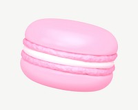 3D pink macaron, collage element psd