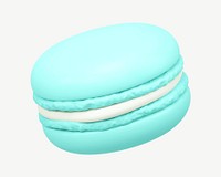 3D blue macaron, collage element psd