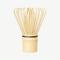 3D tea whisk, collage element psd