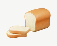 3D bread loaf, collage element psd