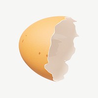 3D cracked egg shell, collage element psd