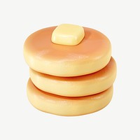 3D stacked pancakes, collage element psd