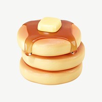 3D stacked pancakes, collage element psd