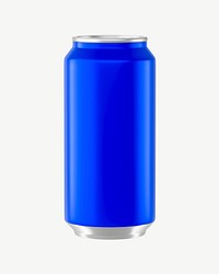 3D blue soda can, collage element psd