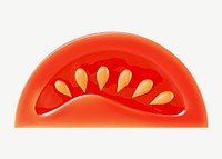 3D tomato slice, collage element psd