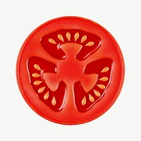 3D tomato slice, collage element psd