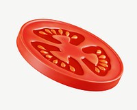 3D tomato slice, collage element psd