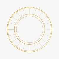 Constellation circle gold line art collage element psd