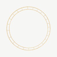 Gold aesthetic circle frame collage element psd