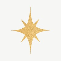 Gold sparkling star collage element psd