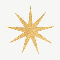 Gold sparkling star collage element psd