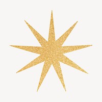 Aesthetic gold glittery sparkling star