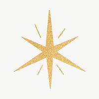 Gold sparkling star collage element psd