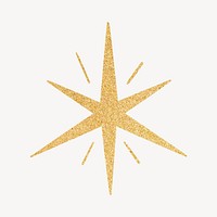 Aesthetic gold glittery sparkling star