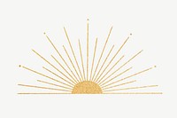 Gold sunrise collage element psd