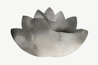 Lotus black and white watercolor collage element psd