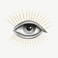 Spiritual eye illustration collage element psd