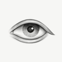 Realistic third eye illustration collage element psd