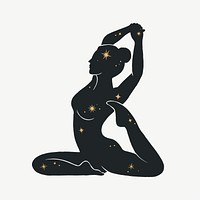 Woman doing yoga collage element psd