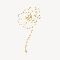 Gold flower line art 