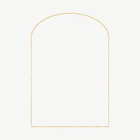 Simple gold arch frame collage element psd