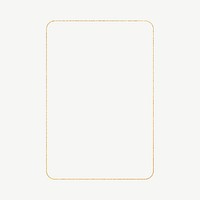 Rectangle frame, golden line collage element psd