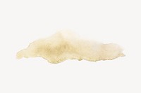 Gold watercolor paint brush on white background