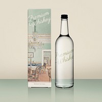 Glass bottle & box mockup psd. Remixed by rawpixel.