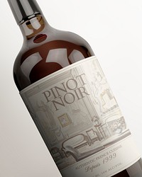 Wine bottle label mockup psd. Remixed by rawpixel.