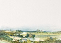 Landscape watercolor art background. Remixed by rawpixel.