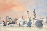Watercolor sunset London background. Remixed by rawpixel.