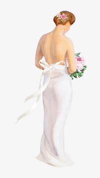 Watercolor bride mobile wallpaper. Remixed by rawpixel.