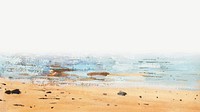 Watercolor beach border collage element psd. Remixed by rawpixel.