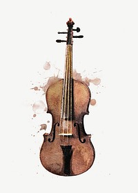 Aesthetic watercolor cello collage element psd. Remixed by rawpixel.