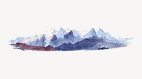 Watercolor snowy mountain range collage element psd. Remixed by rawpixel.