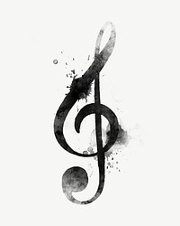 Watercolor treble clef music note collage element psd. Remixed by rawpixel.