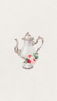 Vintage coffee pot mobile wallpaper. Remixed by rawpixel.