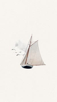 Watercolor sailboat mobile wallpaper. Remixed by rawpixel.