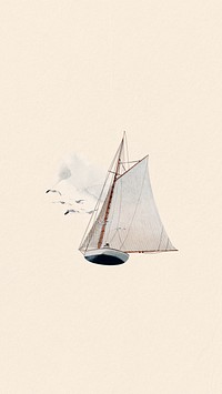 Watercolor sailboat mobile wallpaper. Remixed by rawpixel.