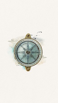 Watercolor compass mobile wallpaper. Remixed by rawpixel.