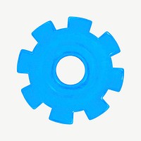 Blue cogwheel, business graphic psd