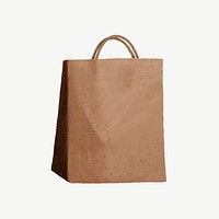 Paper shopping bag collage element psd