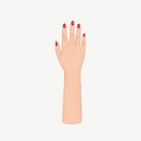 Woman's hand, gesture illustration psd