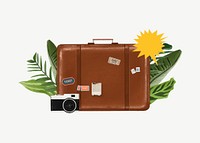 Travel luggage and camera remix psd